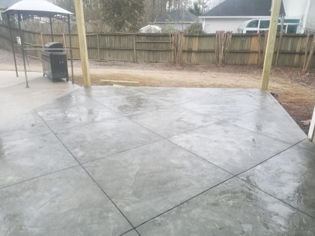 Stamped Concrete Patio Project in Birmingham AL Using Schwing Pump