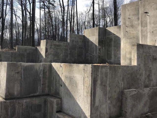 Huge Concrete Wall Construction at Lake Martin, Alex City, Al